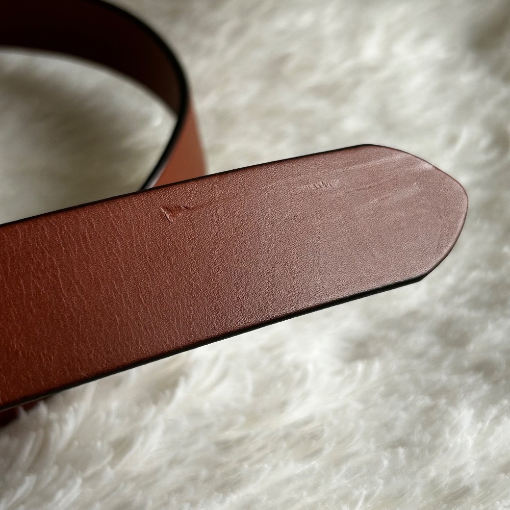 J. Crew Brown Leather Belt with Gold Buckle - Picture 9 of 9